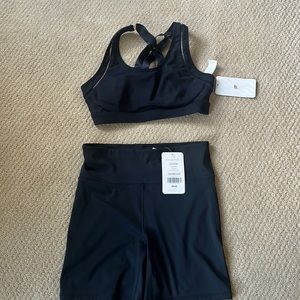 Fabletics sports bra and shorts